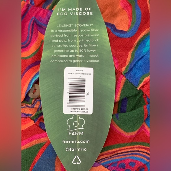 NWT FARM Rio Red Lisa Midi Dress - Fun Shapes Print - Size XL - Picture 5 of 11